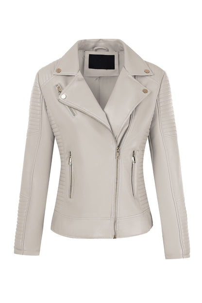 Bellivera Women's Faux Leather Casual Jacket 2025 Spring Trendy Motorcycle Outfits Lightweight Classic Coat
