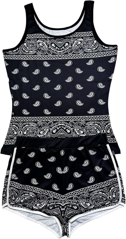 Women’s 2 Piece Pajama Set Novelty Sleeveless Tank Top and Shorts with Animal Print Comfortable Sleepwear