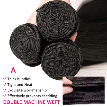 14A Body Wave Bundles Human Hair 20 22 24 Inch 100% Brazilian Virgin Real Raw Human Hair Bundles Body Wave Thick Weave Natural Color (20 22 24 Inch)