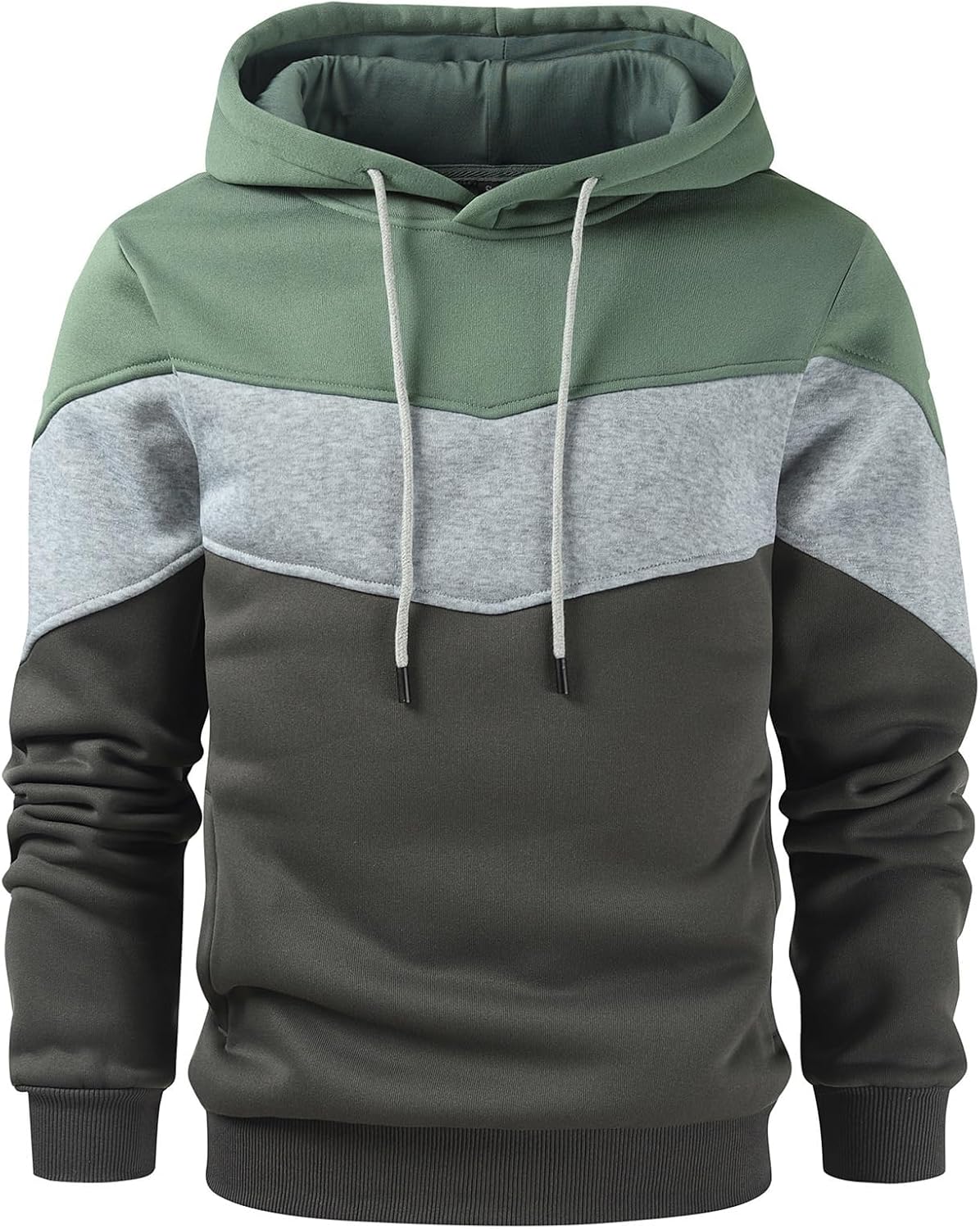 Gesean Men's Novelty Color Block Pullover Fleece Hoodie Long Sleeve Casual Sweatshirt with Pocket