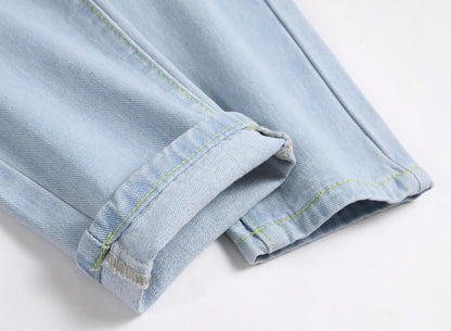 Boy's Ripped Jeans Stacked Skinny Fit Destroyed Distressed Fashion Comfy Denim Jeans Pants