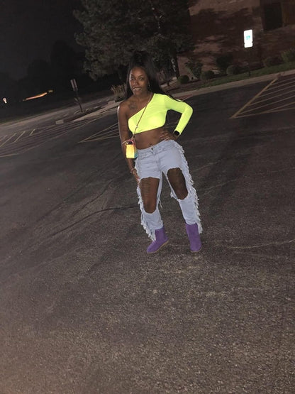 Women's Skinny Ripped Jeans Stretch Destroyed Mid High Waist Denim Pants