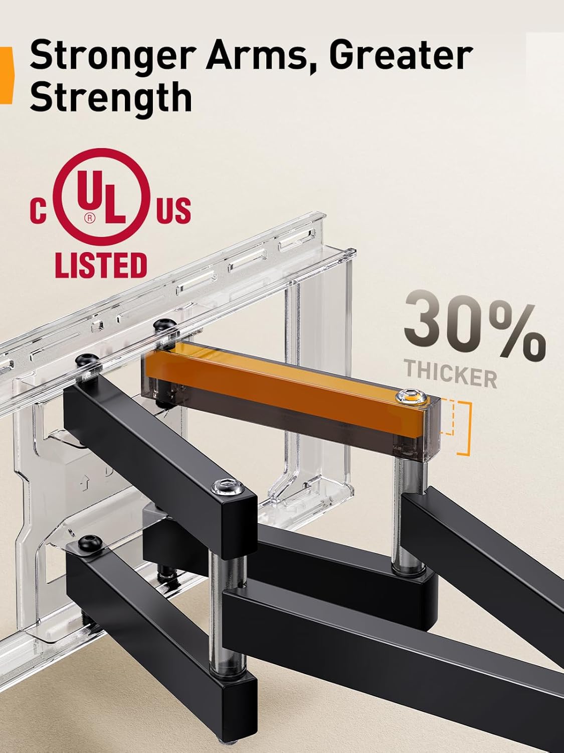 Perlegear UL Listed Full Motion TV Wall Mount for 42-85 inch TVs up to 132 lbs, TV Mount with Dual Articulating Arms, Tool-Free Tilt, Swivel, Extension, Leveling, Max VESA 600x400mm, 16" Studs, PGLF8