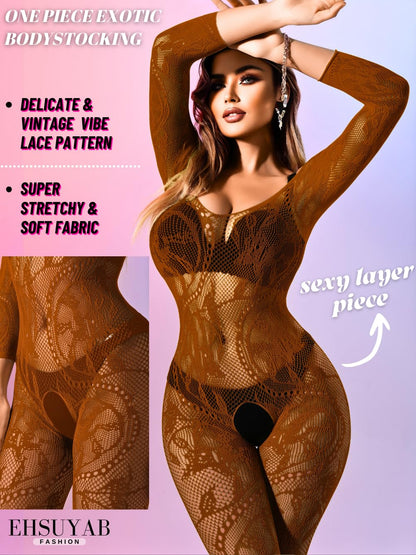 Women Sexy Body Stockings, Fishnet Bodysuit Glow Party Rave, Exotic Dancer Wear Fishnets Lingerie Outfits Plus Size