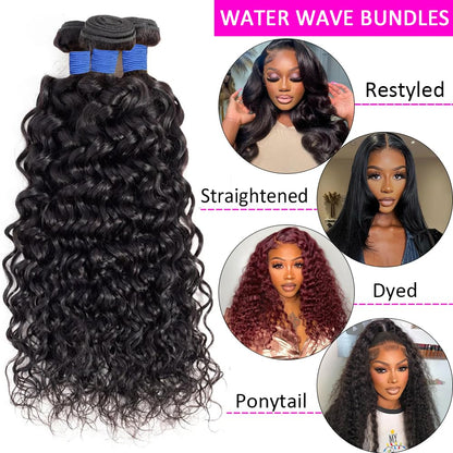 14A Body Wave Bundles Human Hair 20 22 24 Inch 100% Brazilian Virgin Real Raw Human Hair Bundles Body Wave Thick Weave Natural Color (20 22 24 Inch)