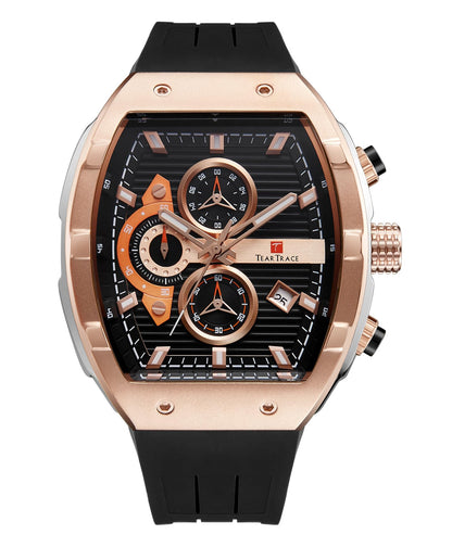 Watches for Men Analog Quartz Waterproof Sport Men’s Watch Tonneau Chronograph Luminous Fashionable Unique Casual Watch with Silicone Strap