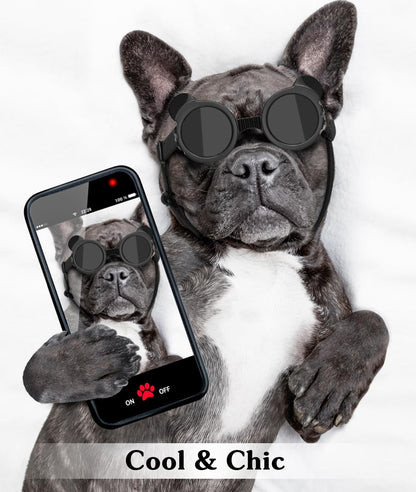 Small Dog Sunglasses UV Protection Goggles Eye Wear Protection with Adjustable Strap Doggy Heart Shape Anti-Fog Sunglasses for Pet Dogs Sun Glasses Doggie Windproof Glasses, Pink