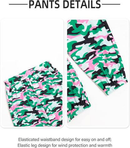 Girls' Clothing Sets Ribbed Knit Crewneck T-Shirt & Camo Print Elastic Waist Pants Girls Clothes Size 6-16Y