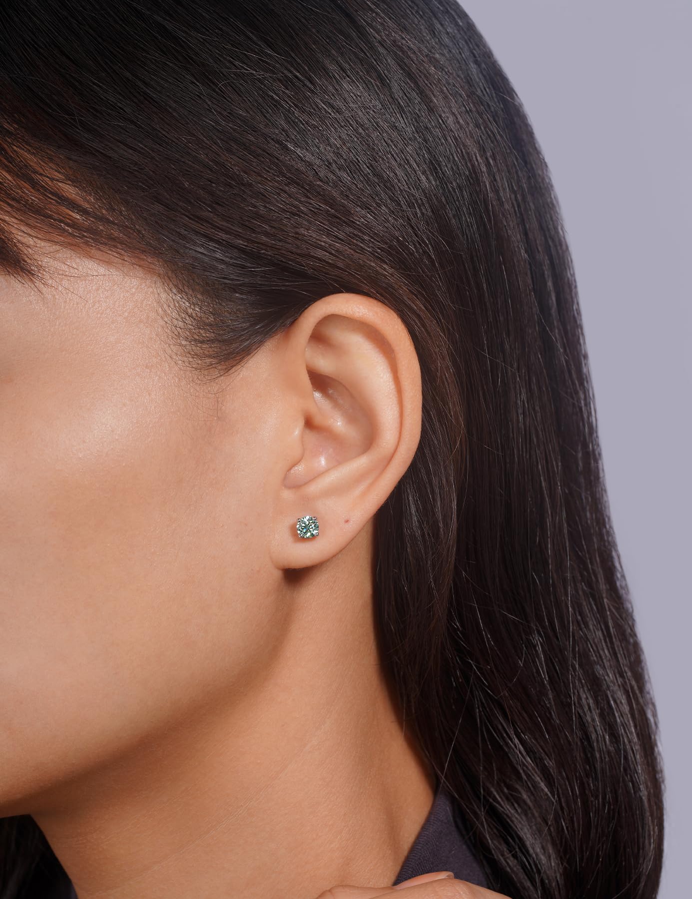 IMOLOVE Moissanite Stud Earrings for Women in Sterling Silver Hypoallergenic 1-3CT D Color Round Cut Moissante Earrings