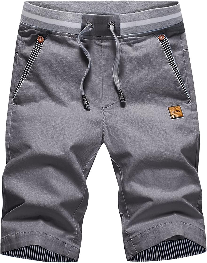 Tansozer Men's Shorts Casual Classic Fit Drawstring Summer Beach Shorts with Elastic Waist and Pockets