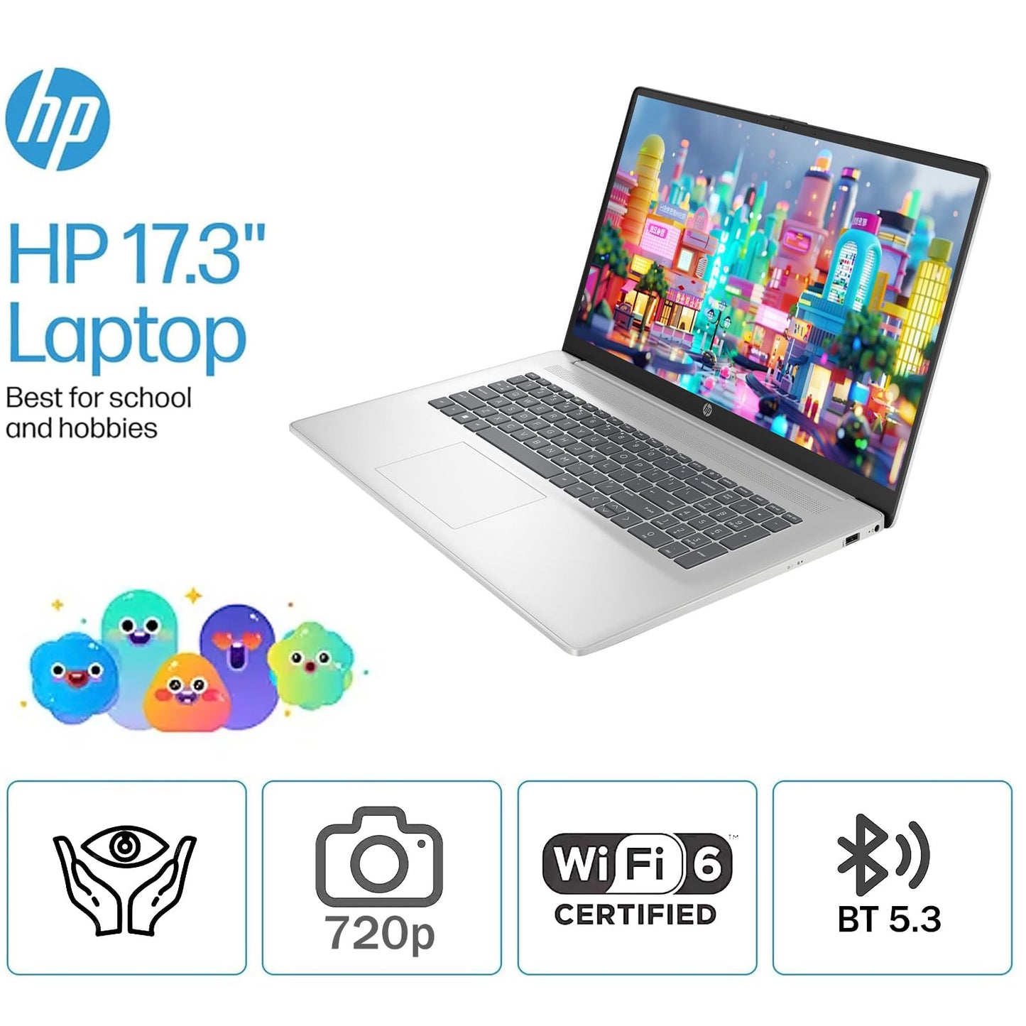 HP 2025 17 inch Business Laptop, 17.3" HD+ Touchscreen, Intel Core i5-1334U, Intel Graphics, 32GB RAM 1TB SSD, Numeric Keypad, Wi-Fi 6, HDMI, Fingerprint Reader, Windows 11 Pro, Silver, w/Accessory