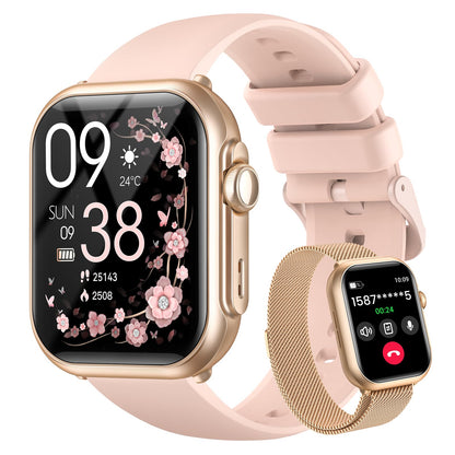 Smart Watch for Women for iPhone&Android: 100 Day+Battery Life, Smart watch(Answer/Make Calls) with 24/7 SpO2 Sleep Heart Rate Monitor,5ATM Waterproof,Fitness Tracker with 120+ Sport,Reloj Inteligente