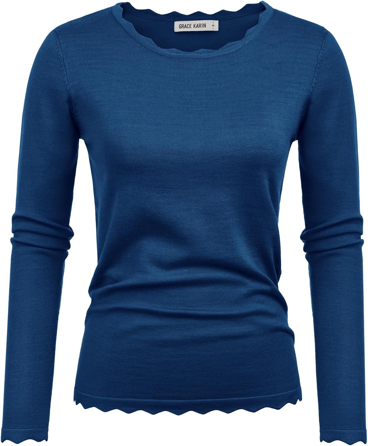 GRACE KARIN Women's High Stretchy Long Sleeve Pullover Sweater Blouse Top