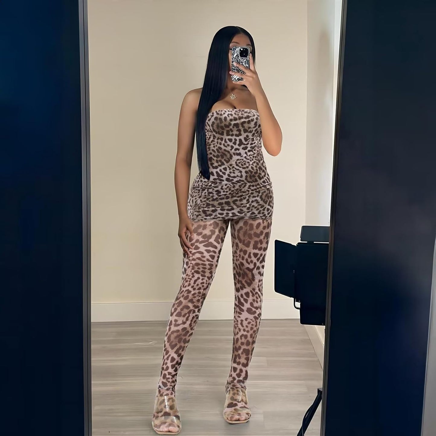 Kafiloe Sexy 3 Piece Outfits for Women Clubwear Lace Tube Mini Dress Top with Stockings Set Birthday Outfits