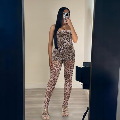 Kafiloe Sexy 3 Piece Outfits for Women Clubwear Lace Tube Mini Dress Top with Stockings Set Birthday Outfits