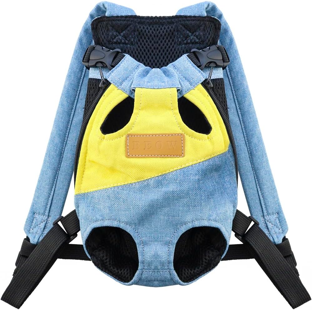 Pet Carrier Backpack, Adjustable Backpack Legs Out Easy-fit Chest Carrier for Small Dogs Cats Puppies