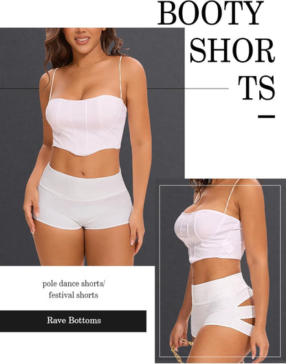 Cut Out Yoga Shorts Booty Butt Lifting Scrunch Shorts High Waisted Workout Gym Active Hot Pants