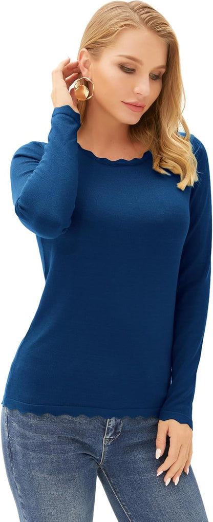 GRACE KARIN Women's High Stretchy Long Sleeve Pullover Sweater Blouse Top