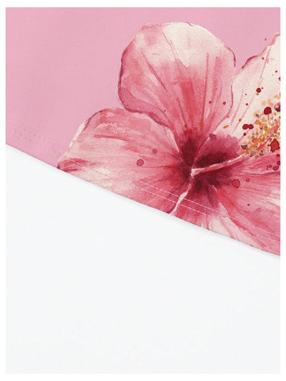 WDIRARA Women's Floral Print Strapless Crop Tube Tops Slim Fit Summer Causal Bandeau Top