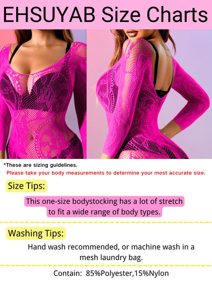 Women Sexy Body Stockings, Fishnet Bodysuit Glow Party Rave, Exotic Dancer Wear Fishnets Lingerie Outfits Plus Size