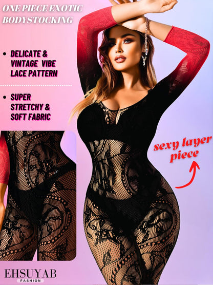 Women Sexy Body Stockings, Fishnet Bodysuit Glow Party Rave, Exotic Dancer Wear Fishnets Lingerie Outfits Plus Size