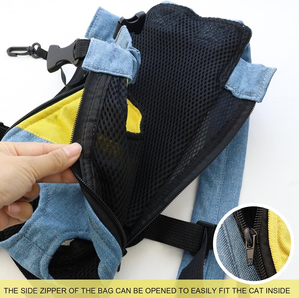 Pet Carrier Backpack, Adjustable Backpack Legs Out Easy-fit Chest Carrier for Small Dogs Cats Puppies