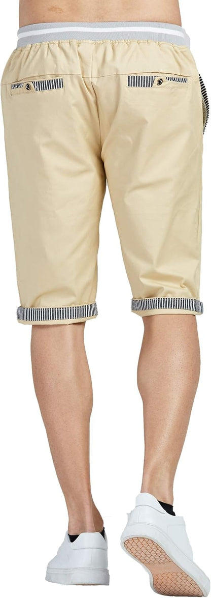 Tansozer Men's Shorts Casual Classic Fit Drawstring Summer Beach Shorts with Elastic Waist and Pockets