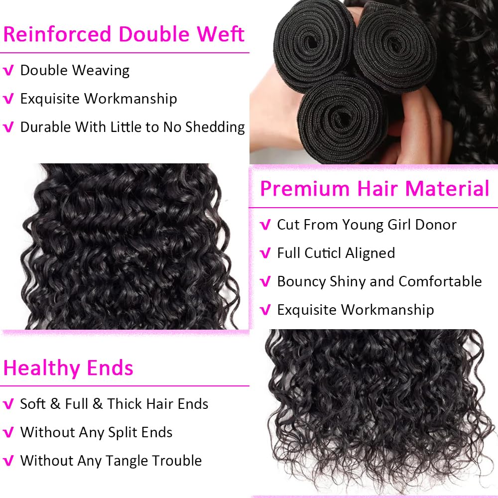 14A Body Wave Bundles Human Hair 20 22 24 Inch 100% Brazilian Virgin Real Raw Human Hair Bundles Body Wave Thick Weave Natural Color (20 22 24 Inch)
