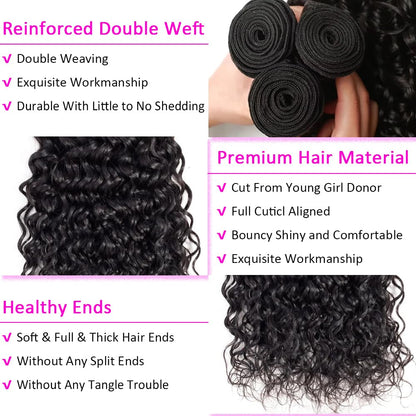 14A Body Wave Bundles Human Hair 20 22 24 Inch 100% Brazilian Virgin Real Raw Human Hair Bundles Body Wave Thick Weave Natural Color (20 22 24 Inch)
