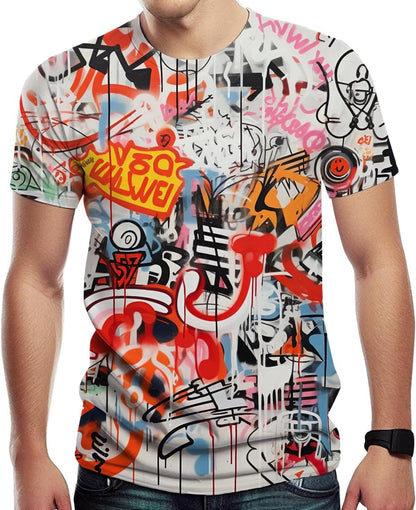 Mens Hip Hop Hipster Crew Neck Short Sleeve T-Shirt