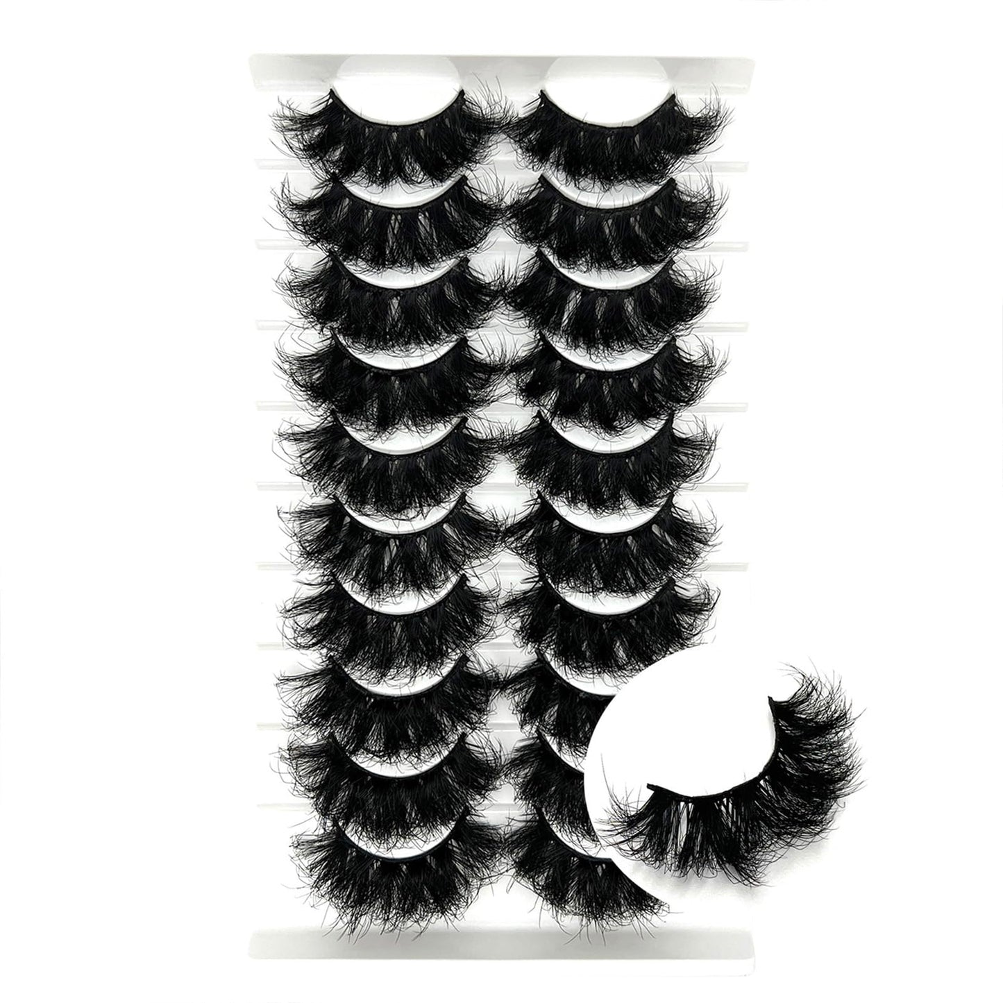 Mink Lashes Fluffy Big Dramatic Thick False Eyelashes, Soft 20mm Volume 3D Faux Mink, 20 Pairs Eyelashes Pack, 25mm Full Strip Lashes That Look Like Extensions