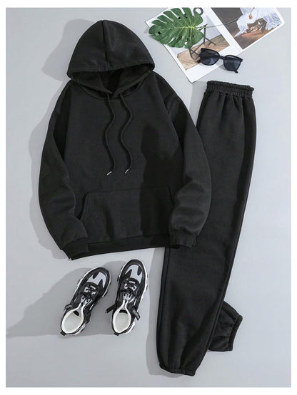 SOLY HUX Women's 2 Piece Outfits Letter Graphic Drawstring Long Sleeve Hoodies Sweatshirt and Sweatpants Set