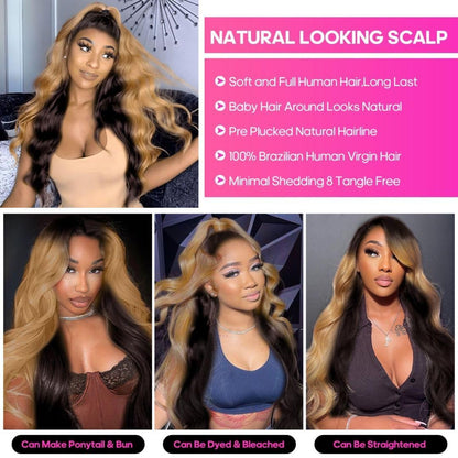 MEGOOD 200% Density Reddish Brown Deep Wave Lace Front Wigs Human Hair 13x4 HD Transparent Curly Human Hair Wig Pre Plucked 13X4 Ginger Wig Human Hair Glueless Colored Wigs With Baby Hair 18inch