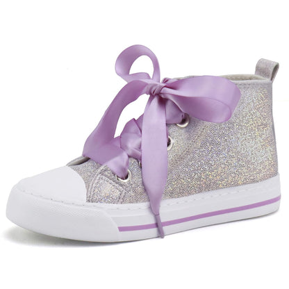 Toandon Kids Adorable Fashion High Top Casual Canvas Sneakers