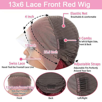 28 Inch 99j Burgundy Lace Front Wigs Human Hair Red Burgundy Wig Human Hair 180% Density 13x6 Body Wave Lace Front Wigs Pre Plucked Glueless Lace Front Wigs Human Hair Wigs for Women