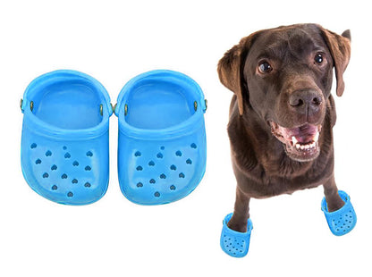 4 PCS Small Dog Sandals, Shoes for Dogs, Candy Colors Dog Sandals for Photo, Doggy Rubber Slipper Shoes Pink