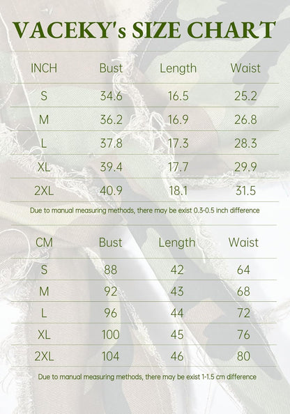 Vaceky Cropped Denim Jacket Women Distressed Camouflage Button Down Shirt Jean Jackets