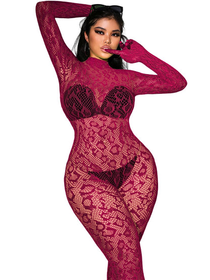 Sexy Lace Leopard Jumpsuit For Women, Fishnet Bodysuit Glow Party Club, Poster One Piece Mesh Full Body Rave Outfits