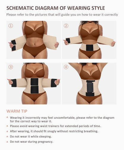 FeelinGirl Waist Trainer Belt Waist Cincher Trimmer Ab Belt Tummy Control Body Shaper with Triple Wrap Women and Men