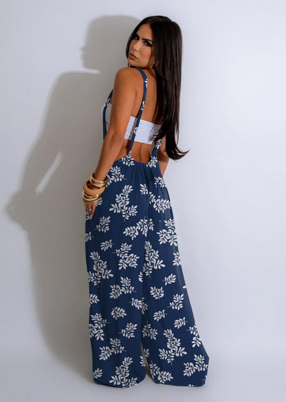 Nimsruc Womens Jumpsuit Casual Loose Sleeveless Adjustable Spaghetti Straps Wide Leg Pants Baggy Overalls With Pockets