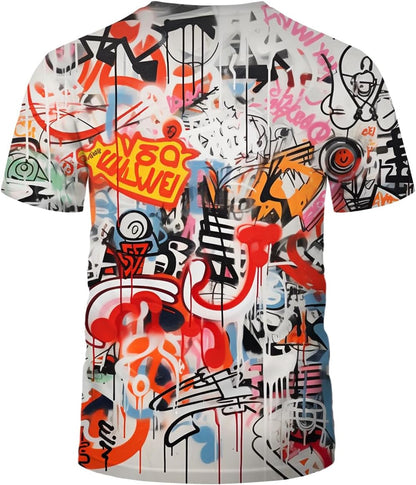 Mens Hip Hop Hipster Crew Neck Short Sleeve T-Shirt