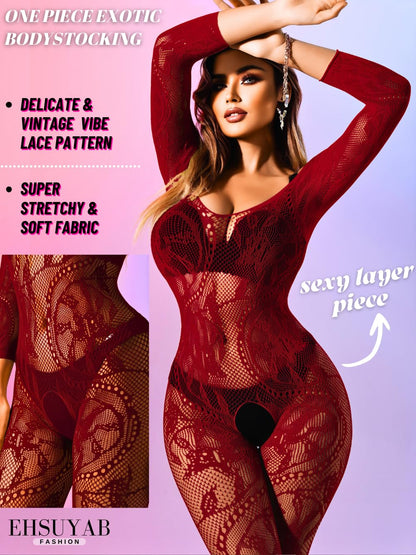 Women Sexy Body Stockings, Fishnet Bodysuit Glow Party Rave, Exotic Dancer Wear Fishnets Lingerie Outfits Plus Size