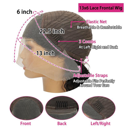 Water Wave 13x6 HD Transparent Lace Front Wigs Human Hair 180 Density Wet and Wavy Human Hair Wigs for Women Curly Lace Front Wig Human Hair Pre Plucked with Baby Hair Natural Color (18 Inch)