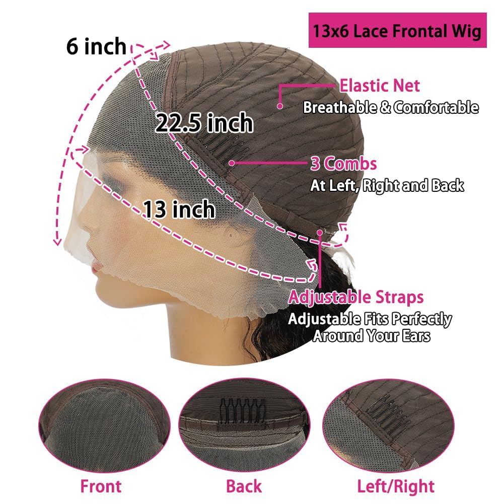 Water Wave 13x6 HD Transparent Lace Front Wigs Human Hair 180 Density Wet and Wavy Human Hair Wigs for Women Curly Lace Front Wig Human Hair Pre Plucked with Baby Hair Natural Color (18 Inch)