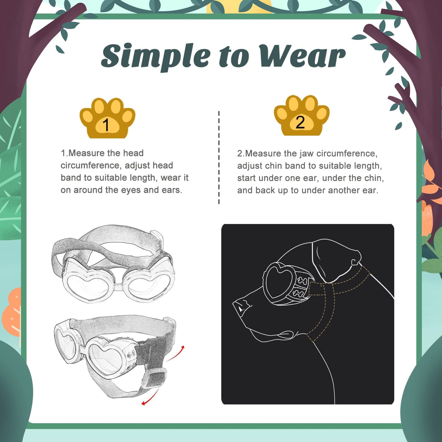 Small Dog Sunglasses UV Protection Goggles Eye Wear Protection with Adjustable Strap Doggy Heart Shape Anti-Fog Sunglasses for Pet Dogs Sun Glasses Doggie Windproof Glasses, Pink