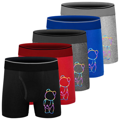 Boys Boxer Briefs,Cotton Toddler Underwear Breathable Mesh Performance Sport Big Boy Boxer Briefs with Fly 5 Pack