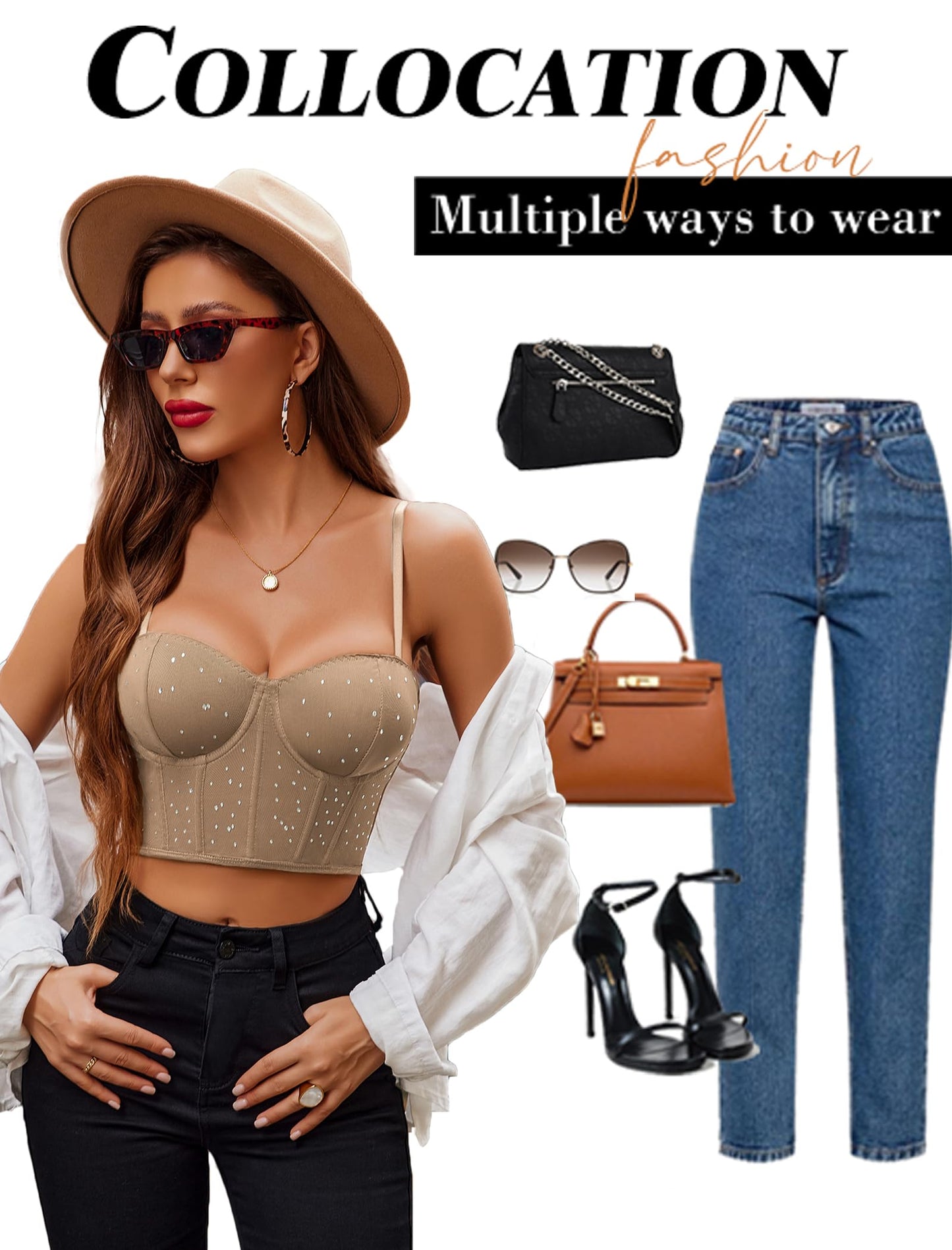 Avidlove Corset Tops For Women Push Up Bustier lingerie Y2K Sexy Going Out Party Club Top