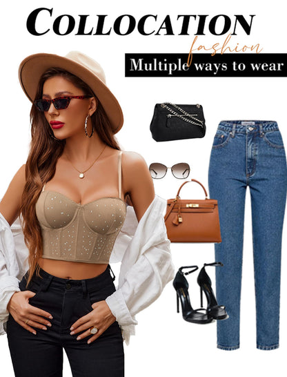 Avidlove Corset Tops For Women Push Up Bustier lingerie Y2K Sexy Going Out Party Club Top