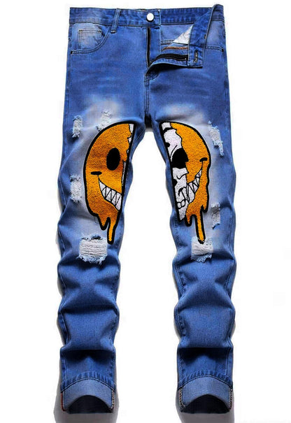 Boy's Skinny Fit Ripped Destroyed Distressed Fashion Kids Denim Jeans Pants