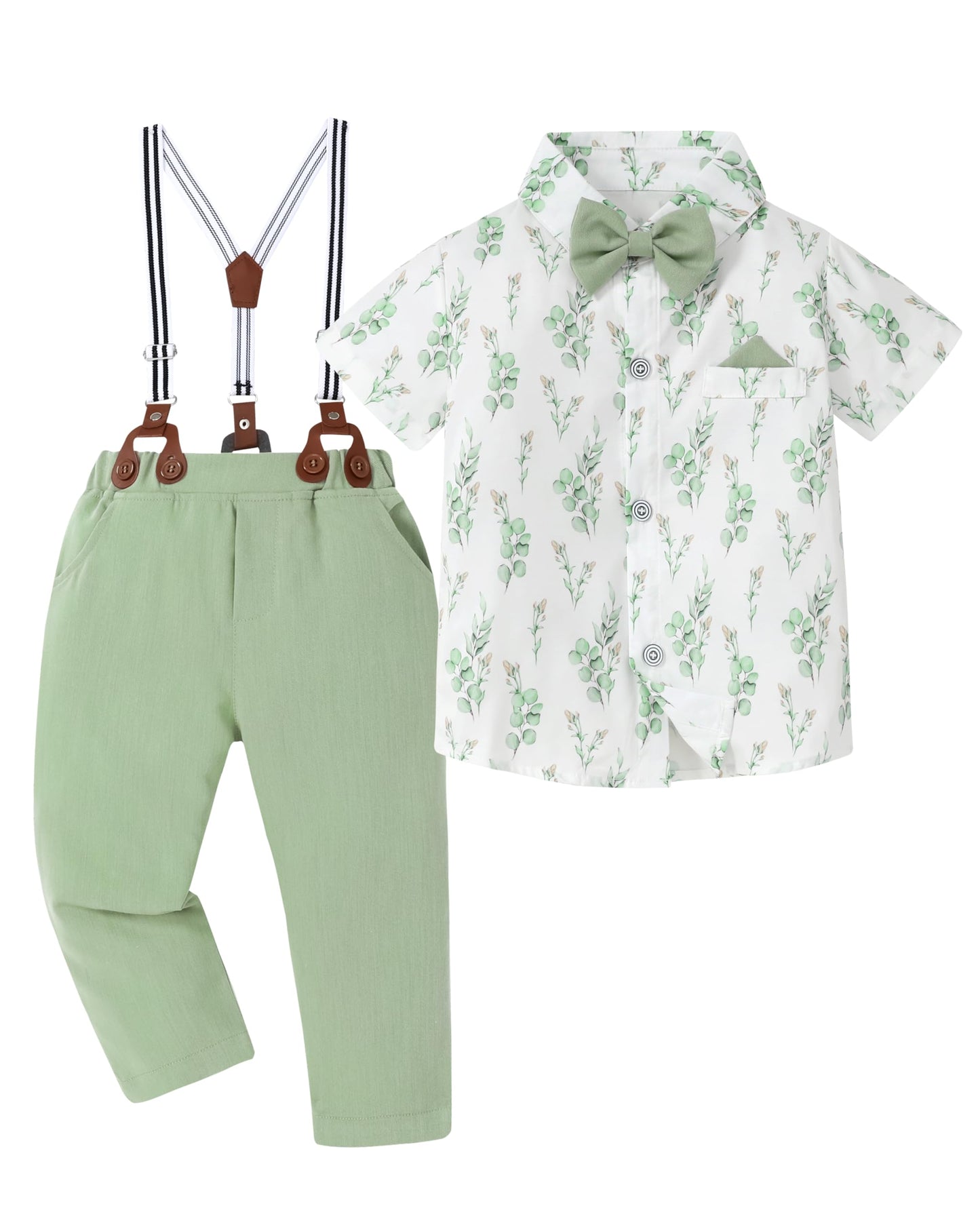 DISAUR Baby Boy Clothes Suits Toddler Dress Shirt With Bowtie Suspender Pants Outfit Sets Gentleman Wedding 1-6 Years